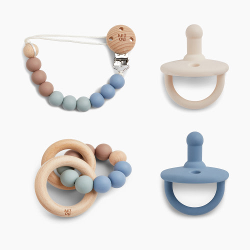 AEIOU Teether & Pacifier Bundle - Sky