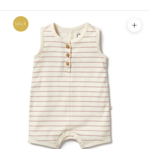 Squiggle Organic Henley Growsuit
