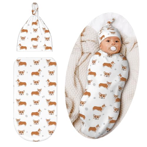 Corgi Dog Swaddle Blanket, Soft Swaddling Blanket Baby Clothes, Corgi Baby Stuff