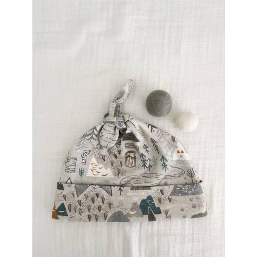 Organic Baby Hat|Knotted Baby Hat|Beanie|Baby Gift|Mountain Map