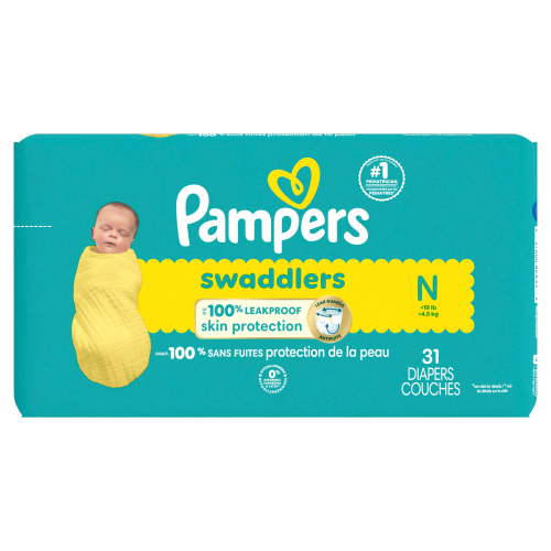 Pampers Swaddlers Diapers, Size 0 (up to 10 lbs), Absorbent, Keeps Baby Dry and Comfortable, Skin Safe Disposable Baby Diaper, 31 Count - Walmart.ca