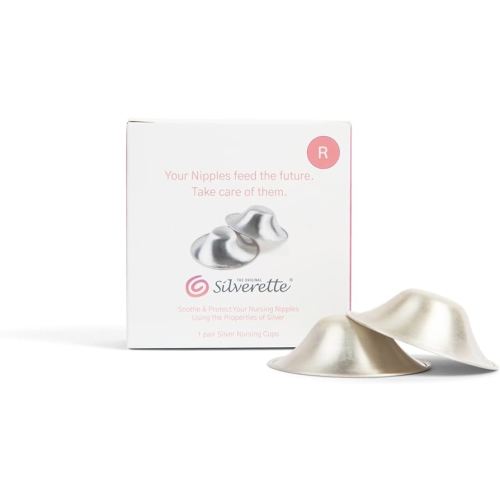 SILVERETTE The Original Silver Nursing Cups, Silverettes Metal Nipple Covers for Breastfeeding, Nursing Shield, 925 Silver Nipple Cover Guards, Soothe and Protect Sore Nipples -Made in Italy