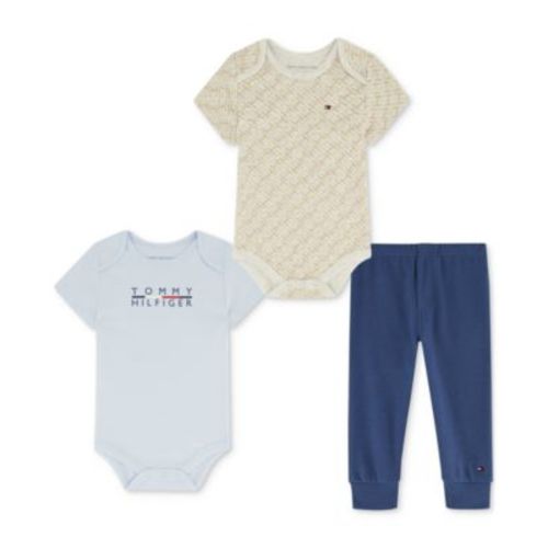 Baby Boys Logo-Print Bodysuits & Jogger Pants, 3 Piece Set
