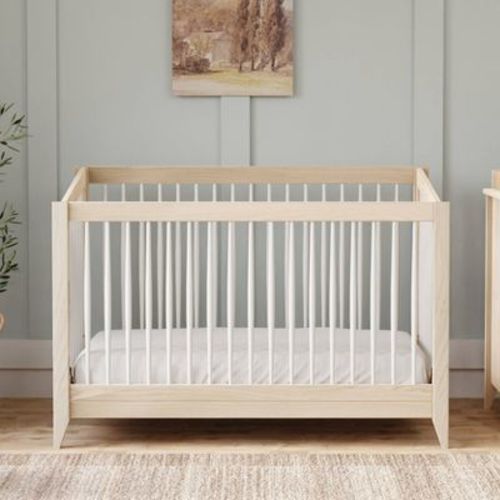 Babyletto Sprout 4-in-1 Convertible Crib with Toddler Rail - Chestnut/Natural
