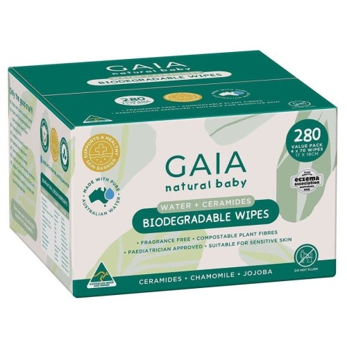 GAIA Biodegradable Water Wipes 280 Pack