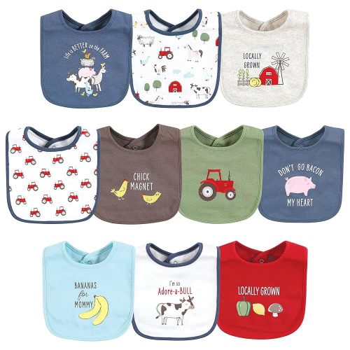 Hudson Baby Unisex BabyCotton Bibs