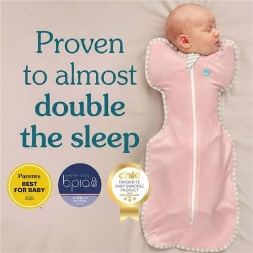 Love To Dream Swaddle Up Cotton Baby Sleep Sack, Arms Up, 1.0 TOG, Twin Zipper, Newborn 5-8.5 lbs, Dusty Pink