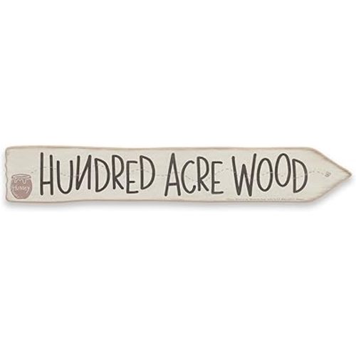 Disney Winnie the Pooh Hundred Acre Wood Arrow Wall Decor - Fun Hundred Acre Wood Sign for Kids' Bedroom or Nursery