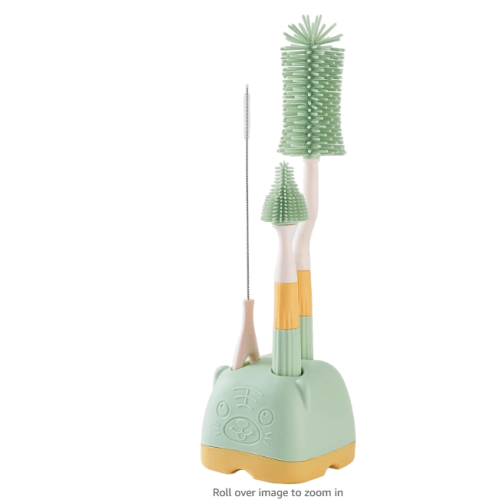 Malalife 3-Pack Silicone Baby Bottle Brush, Bottle Cleaner, Set with Storage Holder, Food Grade Silicone, Effortless Scrubbing Cleaning Brushes for Long Narrow, Sports, Baby Bottles (Green) : Amazon.com.au: Baby