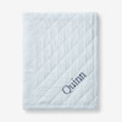 The Company Store Company Kids Ditsy Gingham Quilted/Sherpa Blue Stroller Blanket 38275J-OS-BLUE