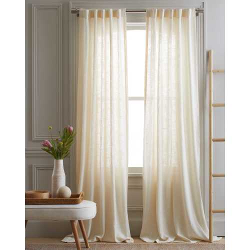 Cotton Sheer Curtain Set (Set of 2) in Ivory