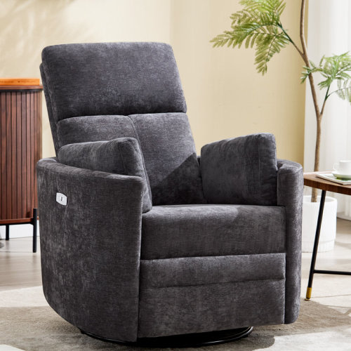Latitude Run® Luxurious Swivel Rocker Power Recliner with Adjustable Pillows for Ultimate Comfort | Wayfair