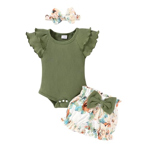 YOUNGER TREE Newborn Infant Baby Girl Clothes Romper Shorts Set Floral Summer Outfits Cute Baby Girl Clothing