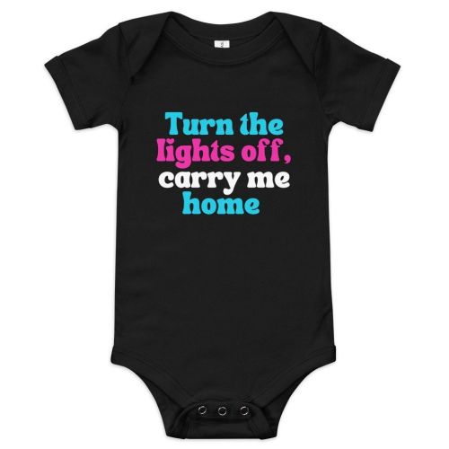 Turn The Lights Off Baby Onesie, Emo Baby, B182 Inspired Kids's Short Sleeve Onesie 12M Black sold by Intellectual Wastrel | SKU 211178944 | Printerval