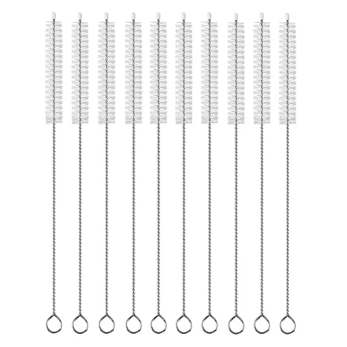 Straw Cleaner Brush Extend 12 inch, Extra Wide 12mm diam Pipe Cleaners, Extra Long Straw Brush for Sippy Cup, Water Bottle and Tubes, Drinking Straw Cleaning Brush Set 10 Pack