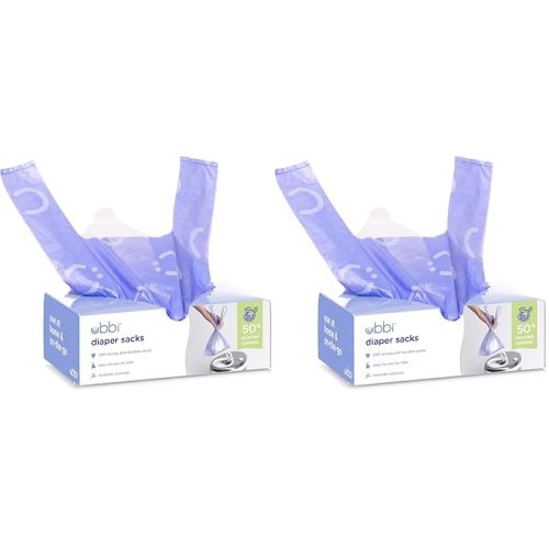 Ubbi Disposable Diaper Sacks, Lavender Scented, Easy-To-Tie Tabs, Diaper Disposal or Pet Waste Bags, 200 Count
