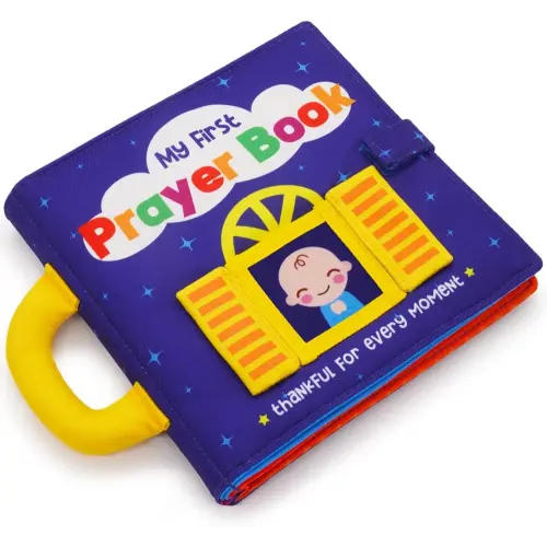My First Prayer Book | Personalized Prayer Photo Book Album for Newborn, Infant, Baby Toddler, Godchild, Birthday, Baptism, Christening or Dedication (Blue)