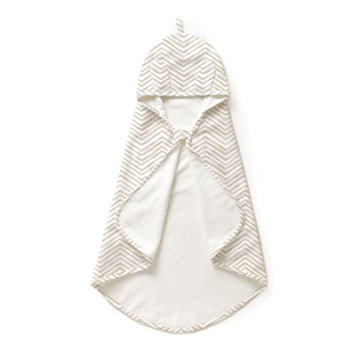 Organic Baby Hooded Towel - Herringbone