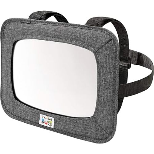 GoldBug Soft Sided Rear & Forward Facing Safety Mirror for Baby & Toddler - Shatter Resistant - Jumbo Baby Car Mirror