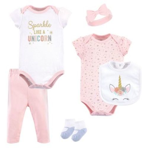 Little Treasure Baby Girl Layette 6-piece Set, Unicorn, 9-12 Months