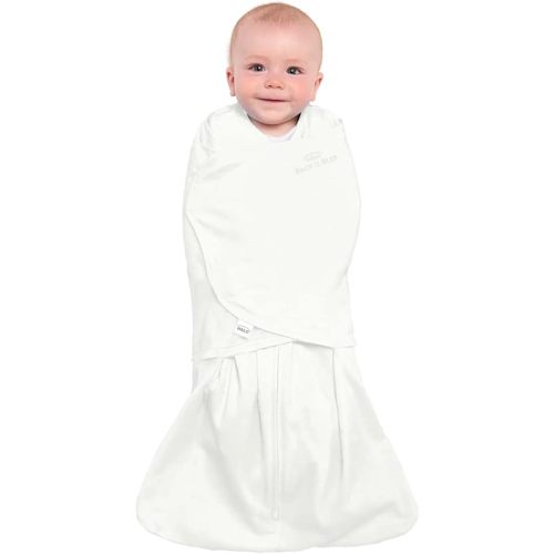 HALO 100% Cotton Sleepsack Swaddle, 3-Way Adjustable Wearable Blanket, TOG 1.5, Cream, Newborn, 0-3 Months