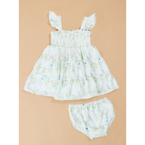 Ella May Floral Tiered Baby Dress and Bloomer Set in Multi | Tullabee