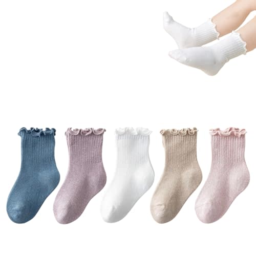 WATOCHE Baby Toddler Girls Ruffle Socks Girl's Frilly Dress Baby Summer Mesh Solid Crew Socks