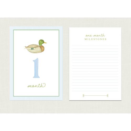Mallard Duck Baby Milestone Cards | Baby Monthly Milestone Cards | Baby Milestone Picture Cards | Lemon Grace Baby Cards | Newborn MIL-3125