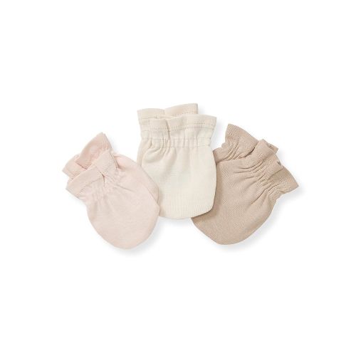 Burt's Bees Baby Baby Girls' Mittens, No-Scratch Mitts, 100% Organic Cotton, Set of 3
