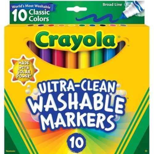 Crayola 10ct Washable Broad Line Markers - Classic Colors: School Supplies for Kids, Classroom Must Haves, Coloring Markers