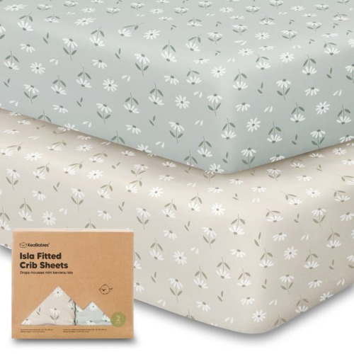 KeaBabies Isla Fitted Crib Sheets, Daisies