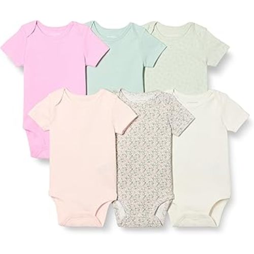 Amazon Essentials Unisex Babies' Short-Sleeve Bodysuits, Multipacks