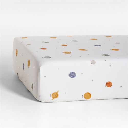 Outer Space Organic Cotton Baby Crib Fitted Sheet