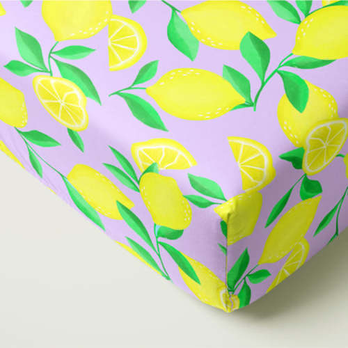Lavender Sunny Citrus Fitted Crib Sheet