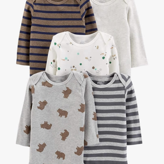 Simple Joys by Carter's Baby Boys Long-Sleeve Bodysuit Pack of 5Bodysuit