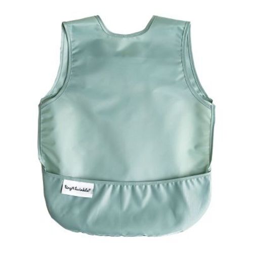 Tiny Twinkle Mess-proof And Waterproof Baby Bib/apron, Machine Washable And Bpa-free (green Checkers, Small 6-24 Months)