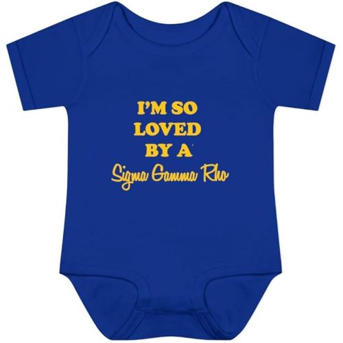 Greekgear I'm So Loved By a Sigma Gamma Rho Infant Baby Rib Bodysuit