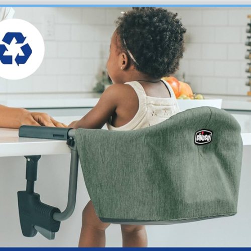 Chicco FastLock Hook-On High Chair, Portable High Chair for Babies and Toddlers, Sets up in Seconds | Moss/Green