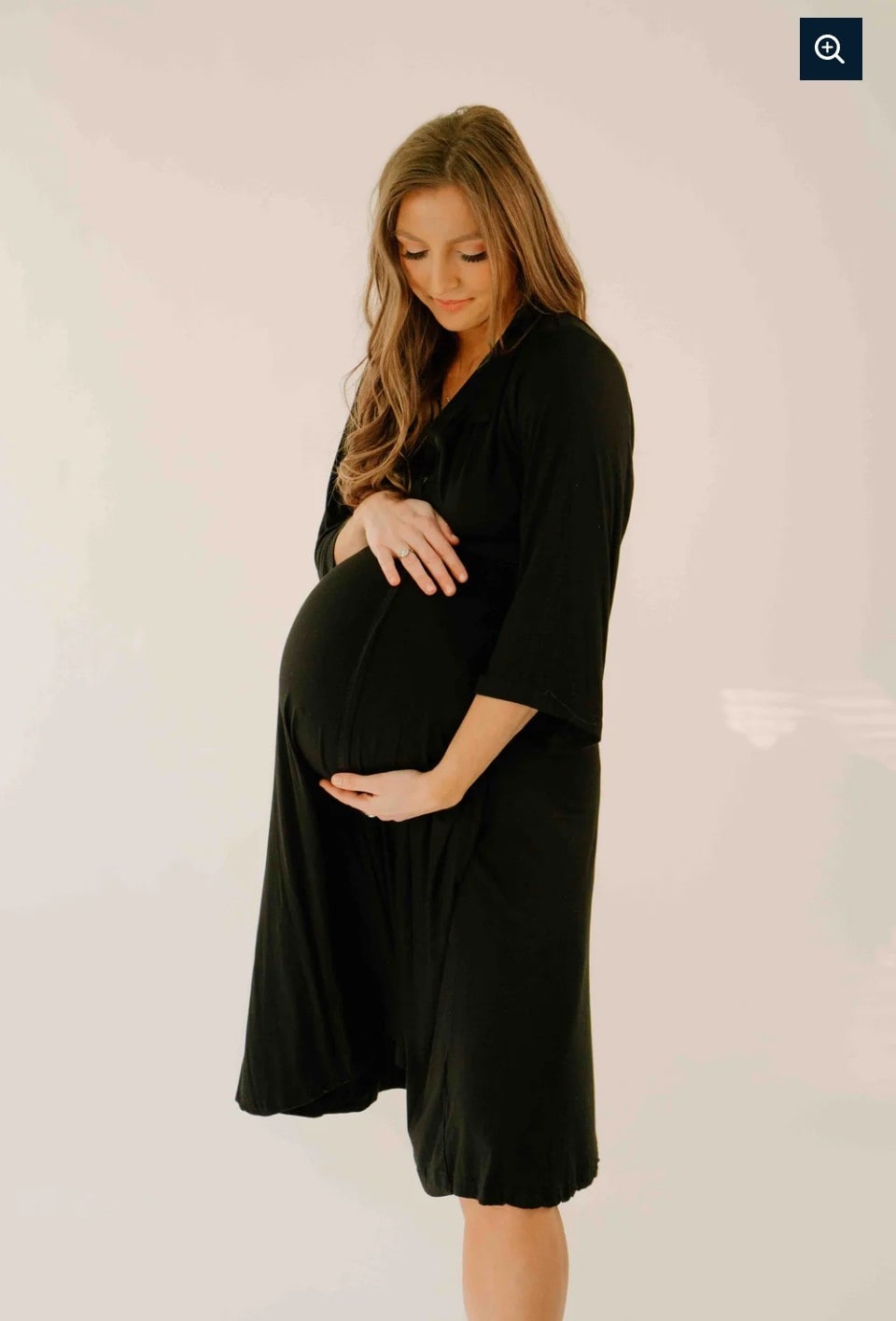 Lila Labor & Postpartum Gown in Black