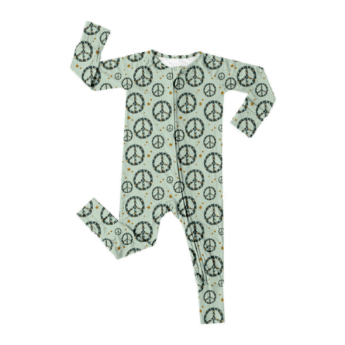 WINTER COLLECTION Convertible Bamboo Romper- Peace and Wreaths