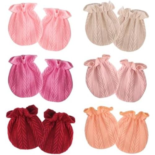 Newborn Baby Mittens No Scratch Cotton Elastic Wrist Gloves Infant Toddler Mittens for Baby Boy Girl 0-6 Months