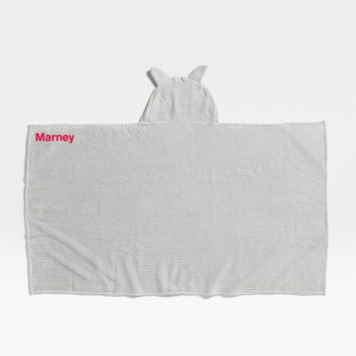 Personalized Wolf Light Grey Organic Cotton Hooded Kids Towel