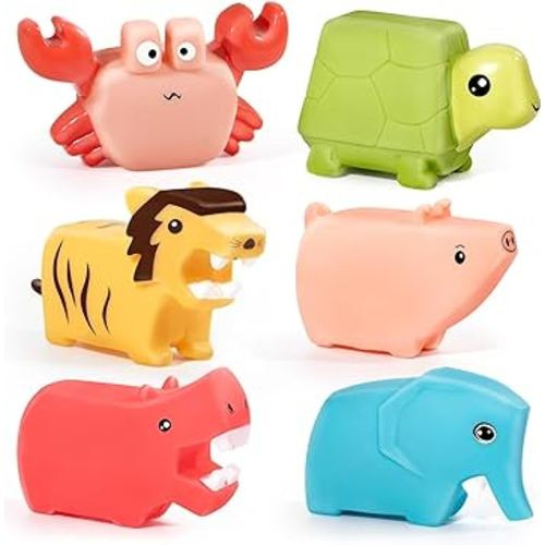 Mold Free Toddler Bath Toys for 18 Months, No Hole No Mold Baby Bath Tub Toys for Shower Pool Toys(6pcs)
