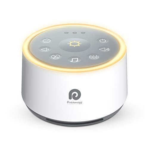Dreamegg D1 Sound Machine Baby - White Noise Machine for Baby with Night Light, 24 High Fidelity Sounds, Timer & Memory Feature, Noise Machine with Nursery Lamps for Adults, Home, Office (White)
