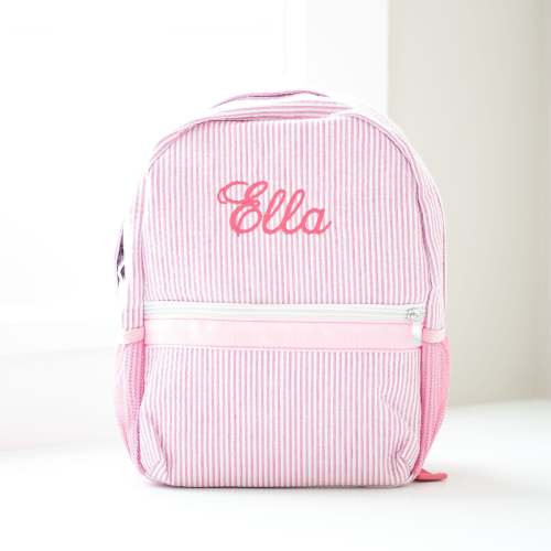 Personalized Baby Backpacks | Monogrammed Toddler Backpacks | Seersucker Backpack | Preschool Book Bag | Personalized Baby Girl Gifts