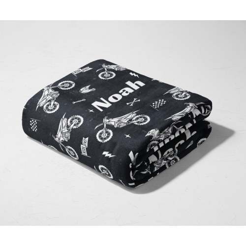 Dirt Bike Blanket Custom Motocross Blanket Personalized Name Blanket Custom Baby Blanket Racing Blanket Dirt Bike Name Blanket Boy Blanket