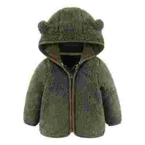 LIhncine Baby Boy Jacket,Baby Girls Boys Jacket Bear Ears Hooded Outerwear Zipper Warm Winter Coat,Toddler Boy Clothes(Army Green,6-12 Months)