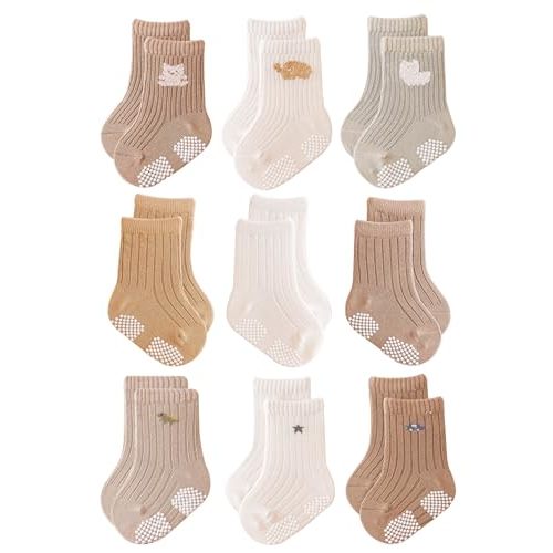 Baby Grip Socks Non Slip Grips Girls Boys Ankle Crew Newborn Infant Toddler Kids Casual Anti Skid Socks