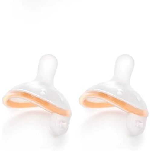 Garkoko Breast-Like Baby Pacifier 0–6 Months (2-Pack), One-Piece Silicone Binky with PPSU Anti-Swallowing Ring, BPA-Free Natural Feel for Newborn & Breastfed Babies, Seamless Feeding Transition
