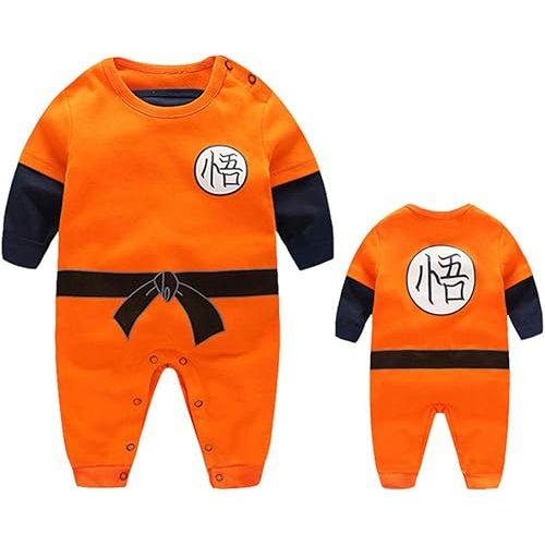 Baby Boys Girls Romper Cosplay Costume One Piece Goku-Inspired Infant Outfit Jumpsuit Clothes